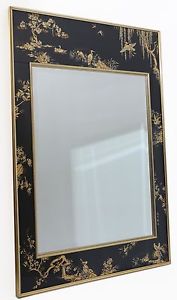 La Barge Chinoiserie Reverse Painted Gold Leaf Mirror Signed 1085b LaBarge