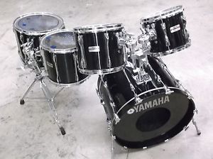 Yamaha Recording Custom 5 Piece Drum Set, 22,10,12,14,16, Black Finish