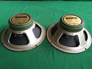 PAIR OF 1971 CELESTION GREENBACK G12M 25W PRE ROLA PULSONIC LEAD CONES MARSHALL