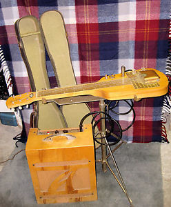 OAHU / Alamo Lap Steel Guitar Package early 50's W/ Amp, Stand, Cs ALL  ORIG