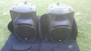 TWO MACKIE SRM-450 V2- 2-way 12" Powered Speakers + MACKIE TRAVEL SPEAKER BAGS