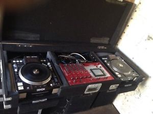 Pair Of Denon DN-S3700 CD Players With Mixer And Case