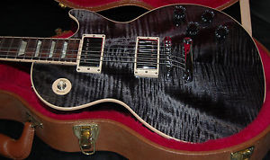 Gibson 2016 Les Paul Standard T LP Premium Trans Black Boat Wake Flame MINTY!