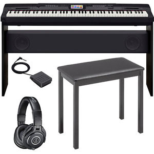 Casio CGP-700 Compact Grand Piano + Stand + Pedal + Bench + Headphones Bundle