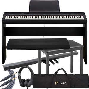 Casio Privia PX-160 88-Key Digital Piano Keyboard Complete Essential Bundle Pack