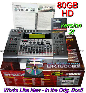 BOSS BR-1600CD Digital Recorder 80 GB w/ CDRW & DRUMS in Orig Box!! MSRP $1749