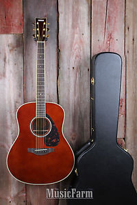 Yamaha LL6R Dark Tinted Jumbo Acoustic Electric Guitar with Hardshell Case