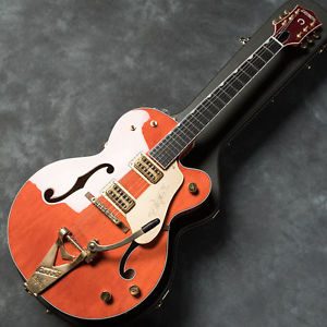 Free Shipping Used Gretsch G6120 Chet Atkins Hollow Body (Orange) ElectricGuitar