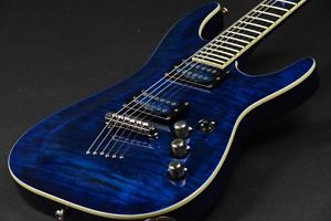 SCHECTER AD-C-1-EXS See Through Blue Used Electric Guitar F/S From JAPAN