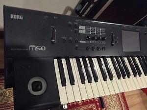 Korg M50 61-Key Synthesizer Keyboard Workstation Mint + Hard Case and Pedal