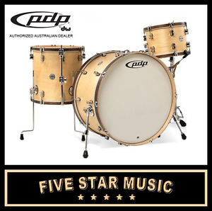 DW PDP CONCEPT MAPLE CLASSIC 3 PIECE SHELL PACK DRUM KIT NATURAL WOOD HOOPS  NEW