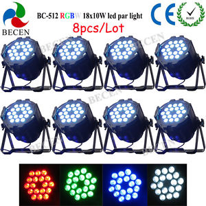 8pcs/lot 18x10W led par can light RGBW 4in1 led par light for dj club