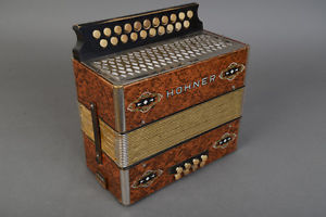 Hohner Vintage 2 Row Steel Reeds Accordion - Good Shape and Fully Serviced