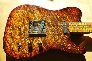 custom telecaster wild deep auburn burst real abalone tele Pearlvibe vintagetype