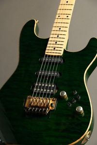 SCHECTER Custom Order Model Transparent Green 1997 Electric Free Shipping