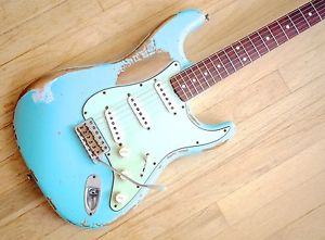 2007 Fender Stratocaster Custom Shop 1960 Heavy Relic Guitar Daphne Blue w/ohc