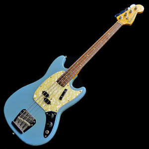 Free Shipping Used Fender Mustang Bass '68 Blue Electric Bass