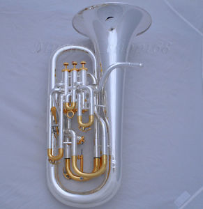 Professional Silver Plated Bb Compensating system Euphonium horn with case