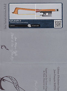 A fine French certified silver mounted violin bow, Marc Laberte, 1950,VERY NICE!