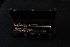 Vintage 1920's metal clarinet (2 pieces!) Conn Stencil Pan American