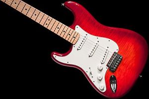 Fender Standard Stratocaster LEFTY Plus Top Aged Cherry Burst guitar only