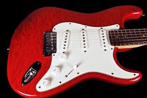 2013 FENDER STRATOCASTER CUSTOM SHOP CUSTOM DELUXE QUILT TOP ROSEWOOD ~CANDY RED