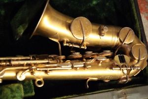 1920s Buescher Tru-tone Gold-plated Curved Soprano Saxophone FREE Mouthpiece