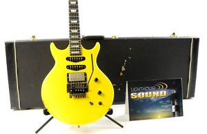 80s Hamer Steve Stevens SS 1 Electric Guitar - Yellow w/ OHSC - USA