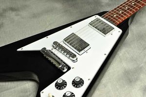 Gibson USA Japan Limited Flying V Ebony Black Electric Guitar w/Hard Case F/S