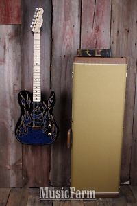 Fender® James Burton Telecaster Electric Guitar Tele w Case Blue Paisley Flames