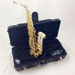 Yanagisawa AW033 Alto Saxophone, Brass & Silver Sax, Incl. Case & Cleaning Acc.