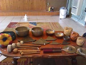 Rare Buddah Collectors lot of Singing bowls,Mokugyo,Burma Bells,Tingsha,Mallets
