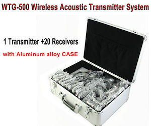 WTG-500 Wireless Acoustic Transmission System with CASE, 1 Transmitter 20 Rece