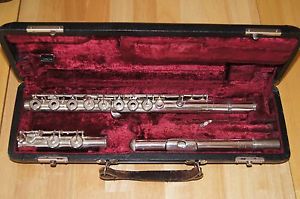 Remarkable Louis Lot sterling silver flute. A=440.