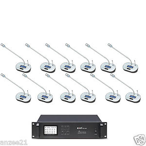 Pro Meeting Wireless Microphone System 1 Chairman 12 Delegate Gooseneck Mic