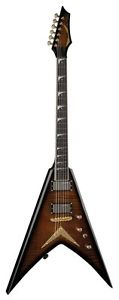 New Dean V Dave Mustaine Limited Tiger Eye Electric Guitar w/case  Free Shipping