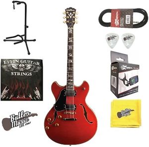 Washburn HB35WRLHK Electric Hollow Body Lefty Guitar w/Hard Case, Strings + More
