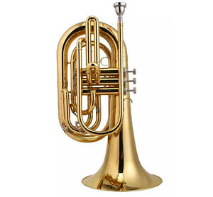 Professional Marching Baritone B-Flat Gold Brass Horn New Model With Case