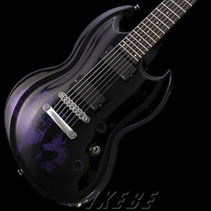 Edwards E-KV-7st (Black w / Purple Sparkle Skull) New    w/ Gigbag