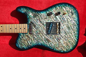 custom telecaster white abalone deep purple tint tele player Pearlvibe pearl top