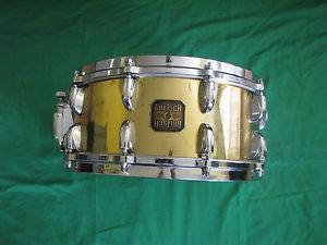Grestch 6.5 x 14 Brass Spun Snare Drum Model 4166 Brass Shell