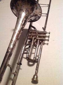 Vintage antique 1886  Silver CONN Valve Trombone Great Condition Serial 60195