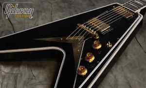 Gibson Flying V Electric Guitar Custom Ebony 2015 Used Mint Black