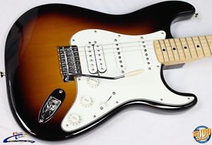 2014 Fender Standard Stratocaster HSS w/ HSC, Brown Sunburst, Maple FB #36879