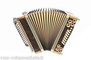 Steirische Harmonika Krainerland Modell "Wurzelholz" G C F B