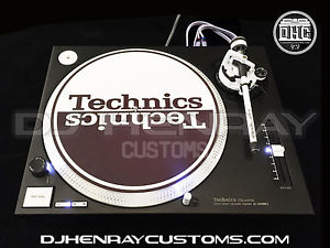 custom matte Technics SL 1200 mk2 black w white accents & white leds inter gnd