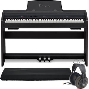 Casio Privia PX-760 88-Key Digital Piano Black + Dust Cover + Samson Headphones