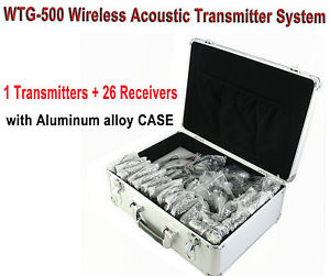 WTG-500 Wireless Acoustic Transmission System with CASE, 1 Transmitter 26 Rece
