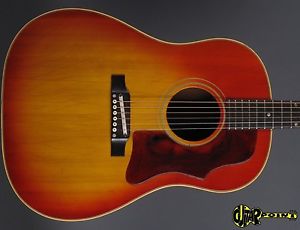 1965 Gibson J45 Roundshoulder Flattop - Cherry Sunburst - EXC ++ Wide Nut!