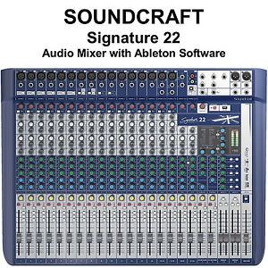 SOUNDCRAFT SIGNATURE 22 FX USB Ableton Live 9 Lite Audio Mixer $35 Instant Off